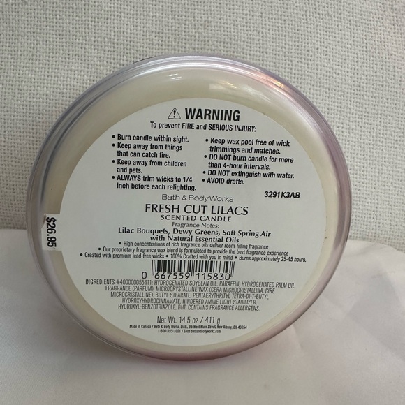 Bath & Body Works fresh cut lilacs 3 wick new - Picture 2 of 2